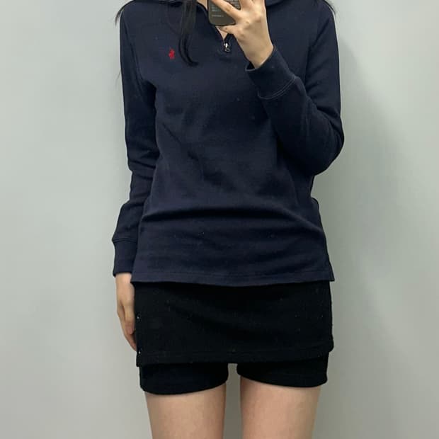 폴로 랄프로렌 신형 네이비 반집업 니트