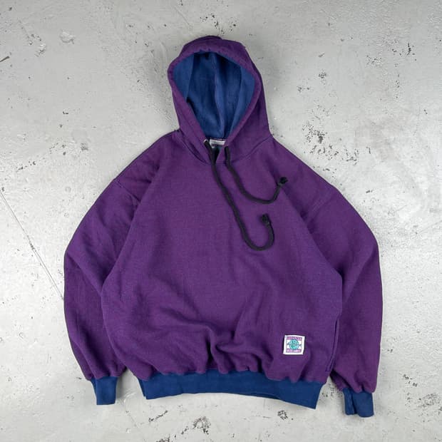 빈티지 듀오폴드 퍼플 네이비 후드