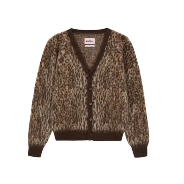 애즈이프캘리 레오파드 가디건