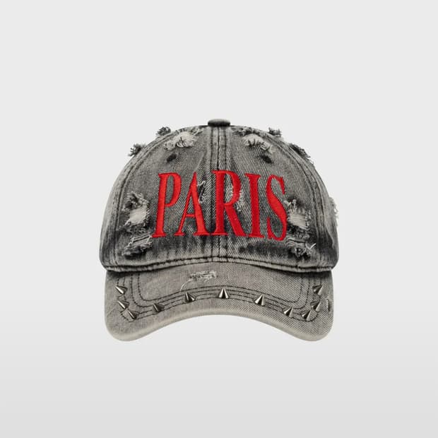 2000 아카이브 아카이브스 파리스 볼캡 모자 스파이크 찡 블랙 데님