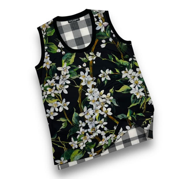 Dolce & Gabbana Floral Print Neck Top