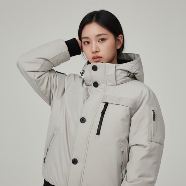 K2 화이트그레이 숏 패딩 100