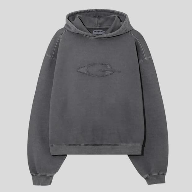 그래피커스 피그먼트 크롭 후드티 