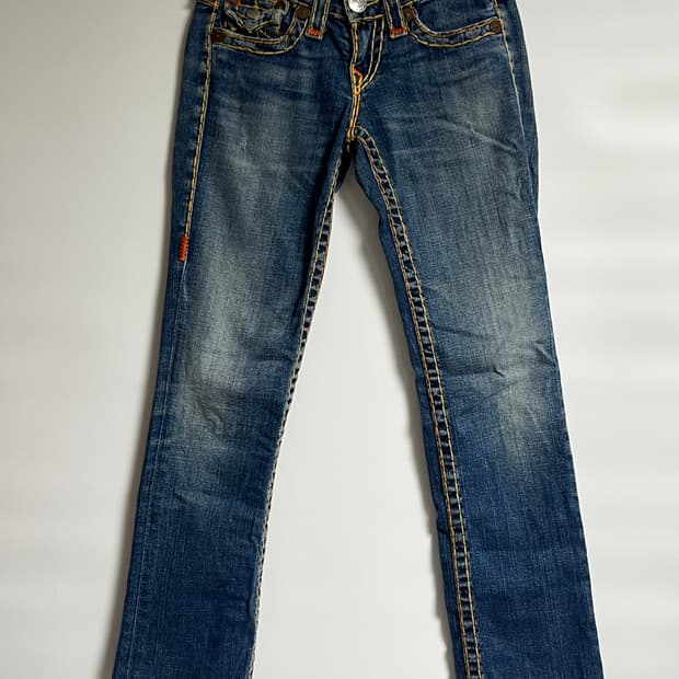 트루릴리전 세미부츠컷 플레어진 데님 팬츠 청바지 25