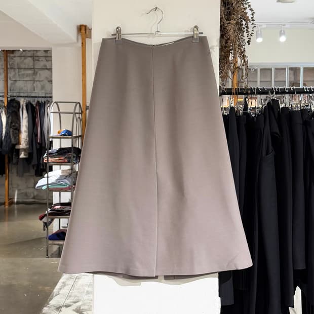 더로우 그레이 울 실크 블랜드 롱 스커트