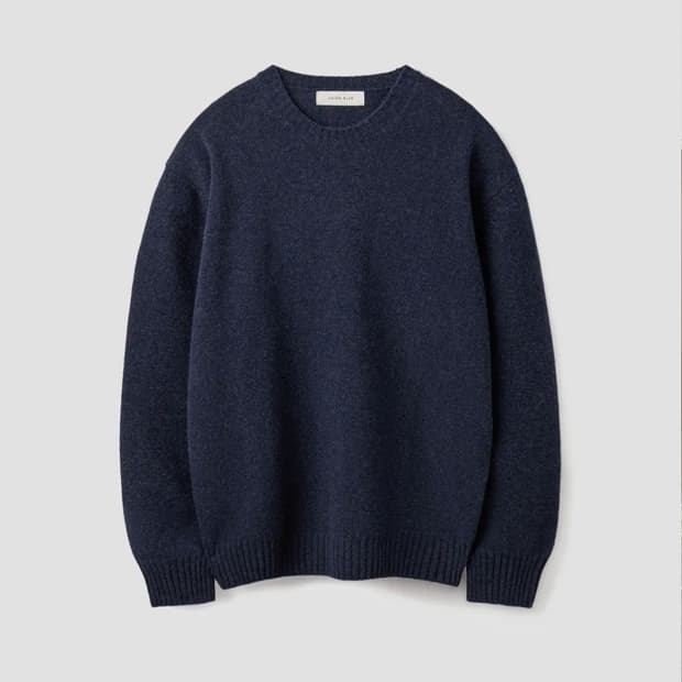 유니온블루 캐시미어 울 크루넥 니트 L [멜란지 네이비]