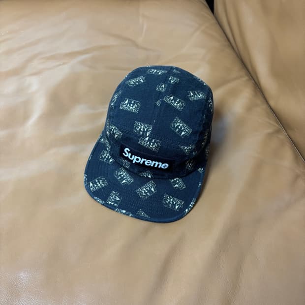 슈프림 캠프캡 모자 박스로고 SHIT 블랙