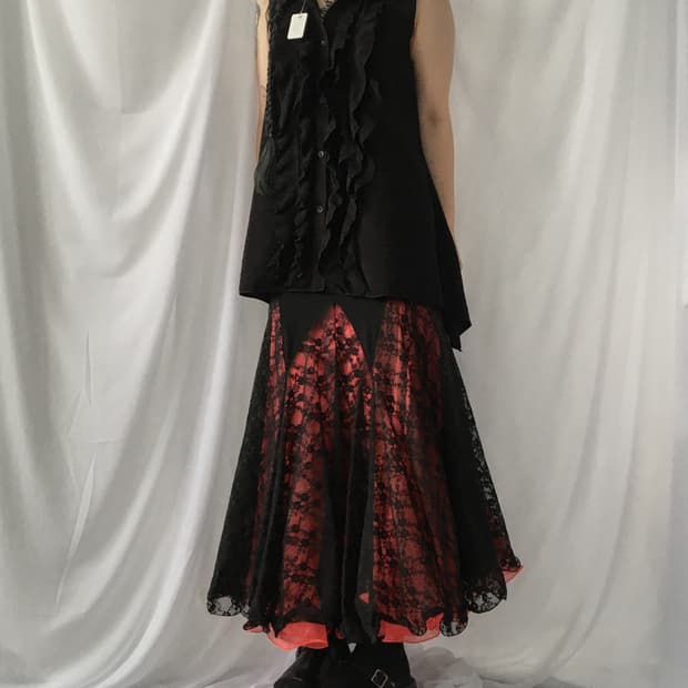 Frill point shirt sleeveless