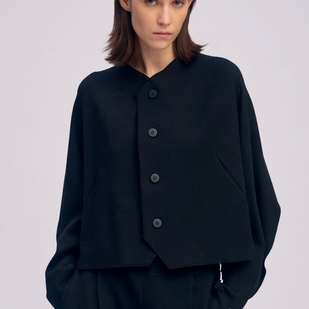 이세이미야케 캄파뉴 깜빠뉴 가디건 블랙