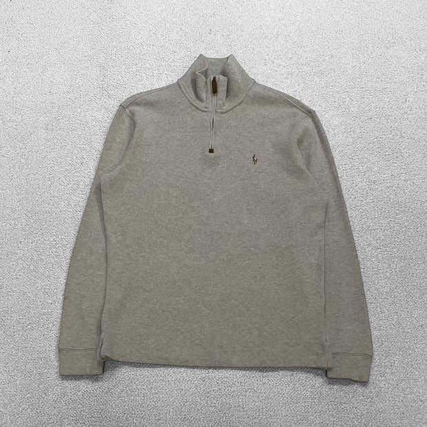 폴로 랄프로렌 포니 로고 반집업 니트 베이지