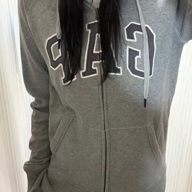 갭 그레이 후드집업 s
