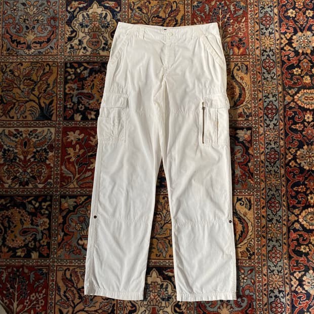 🌊Polo rip-stop white cargo pants