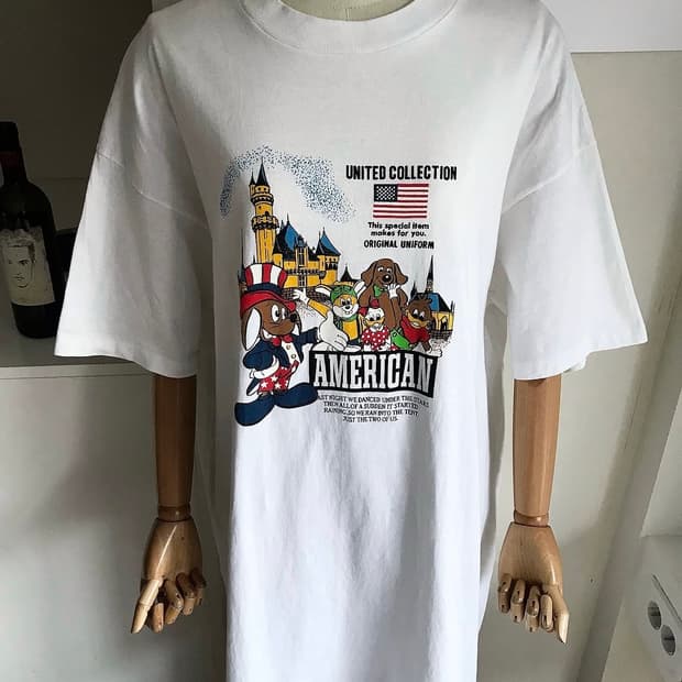 90s usa 프린팅 원피스