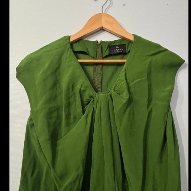 랑팡 LANVIN 그린 드레이프 원피스 ~55
