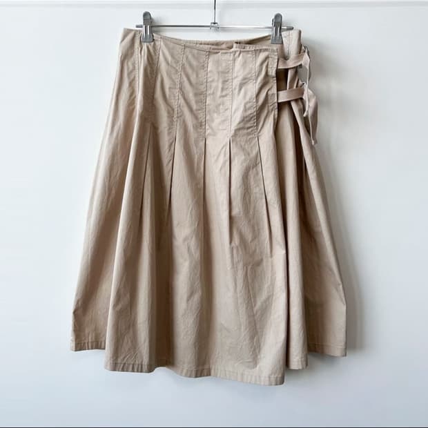 빈티지 베이지 랩스커트