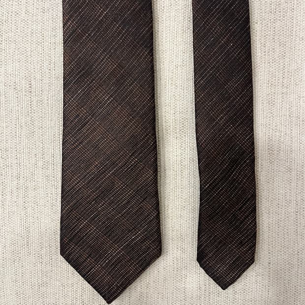 파렌하이트 린넨 텍스쳐 브라운 넥타이
