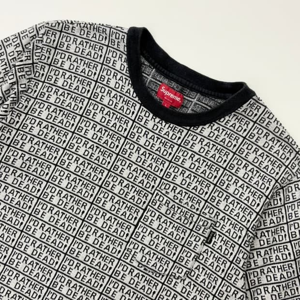 Supreme 슈프림 자카드패턴 블랙컬러 니트 티셔츠