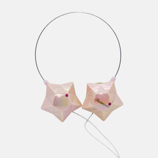 빈티지 핑크 별 헤드폰