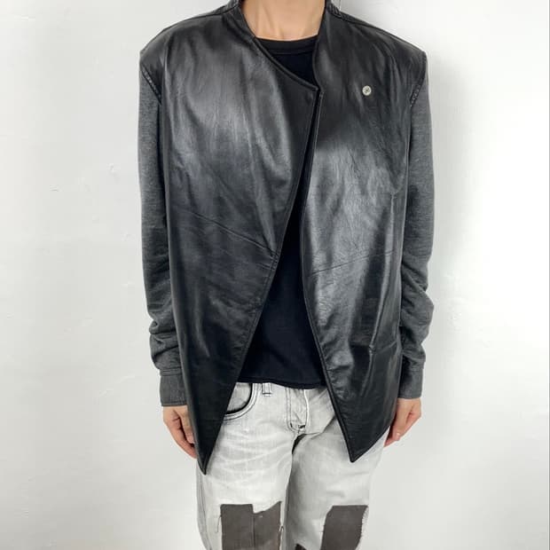 The Twelve Lamb Leather Hybrid Shirt Jac