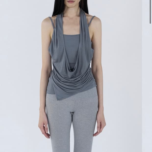 세릭Double Halter Sleeveless _ Gray