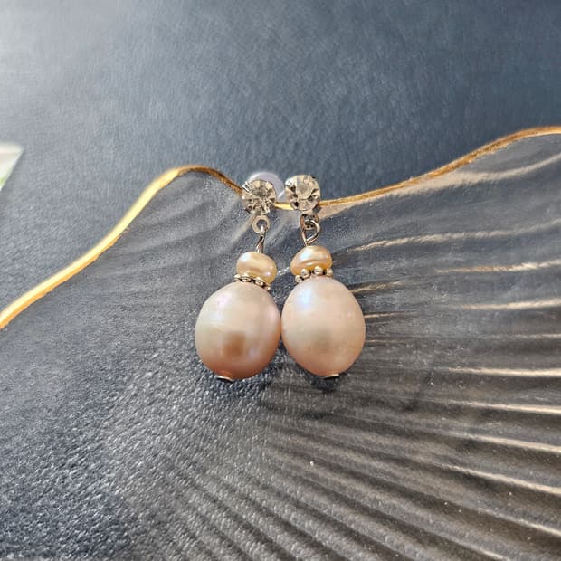 드롭 담수진주 귀걸이