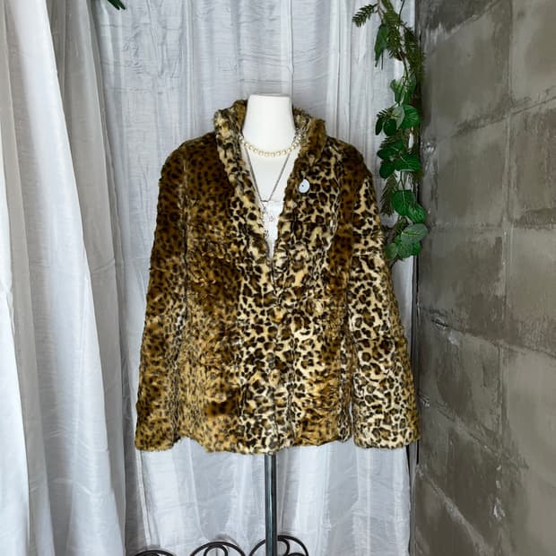 갸루 퍼 코트 호피