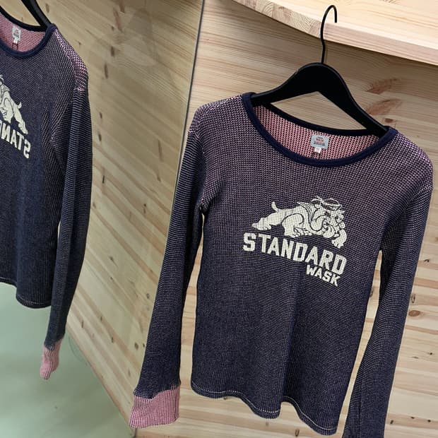 washed dog waffle L/S