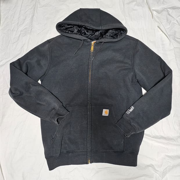 칼하트 레인디펜더 써멀 후드 집업 블랙 S