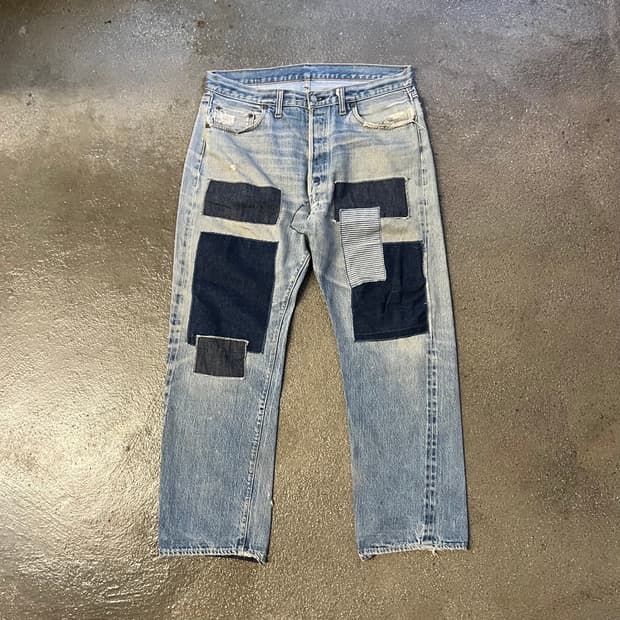 70s Levis501 66전기 셀비지 데님 (35“)