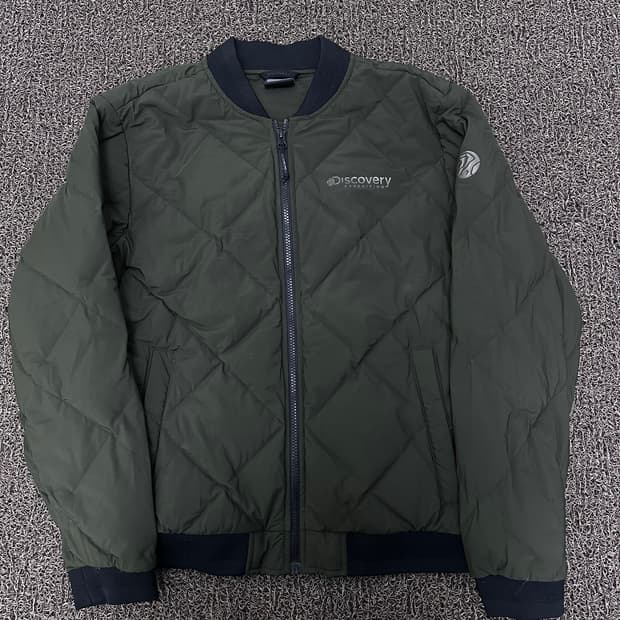 디스커버리 퀄팅 구스다운 패딩 점퍼 자켓 카키 95(M)