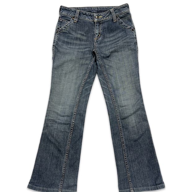 빈티지 로우라이즈 라인 데님 부츠컷 팬츠