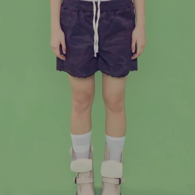 팬시클럽 레이어드 밀리터리 카모 숏 팬츠