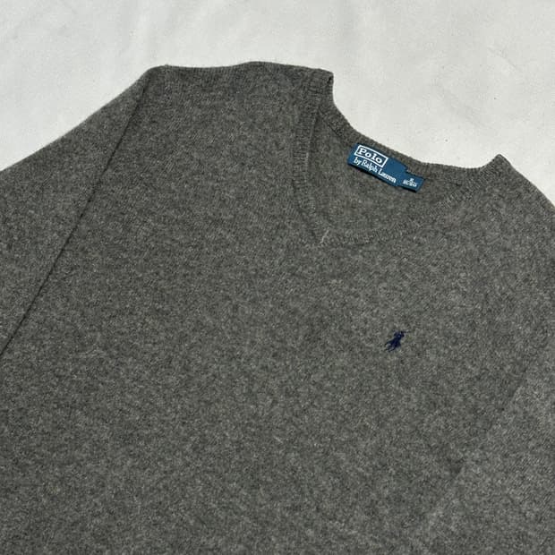 XL 폴로랄프로렌 램스울 브이넥 니트