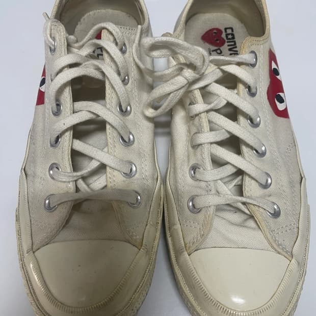 컨버스 꼼데가르송 아이보리 스니커즈 255