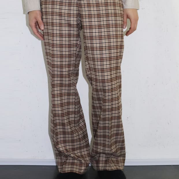 해거 컴포트 플러스 체크 울 슬랙스