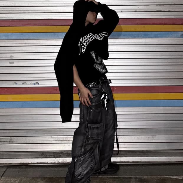 [DNSR]디엔에스알 투페이스 멀티카고 워싱 데님 팬츠 L