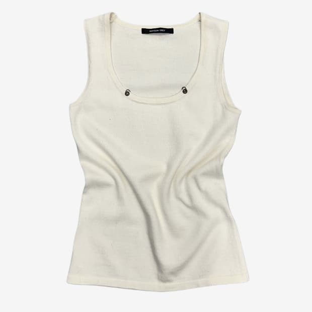 pierce eyelet knit sleeveless