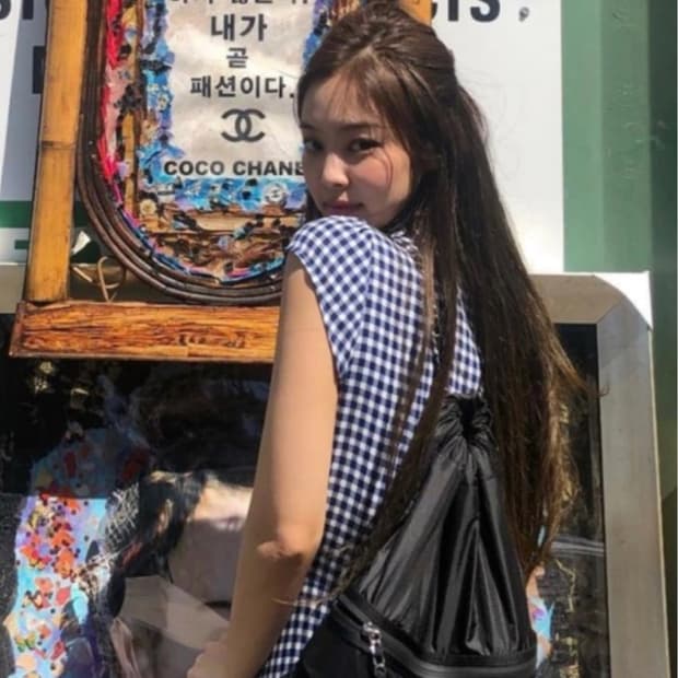 리포메이션 체크 원피스