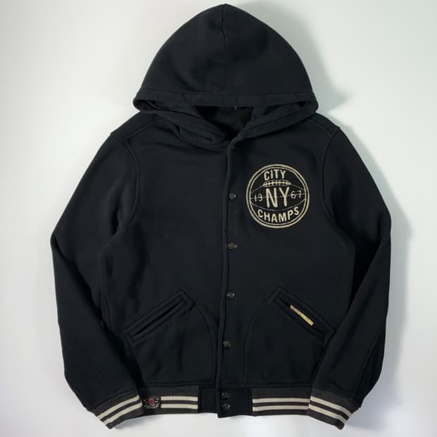 Polo 폴로 랄프로렌 NY 풋볼 로고 후드 바시티 자켓