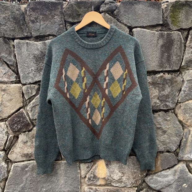 Club Jurdain 아가일 울 스웨터