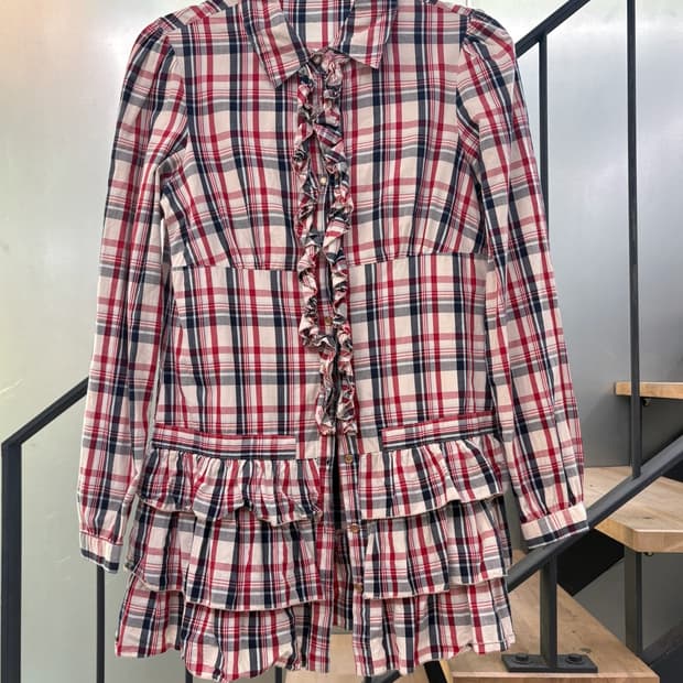 빈티지 롱셔츠 미니 원피스