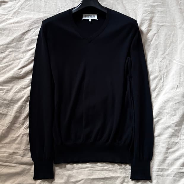 마르지엘라 램스킨 레더 엘보우 니트