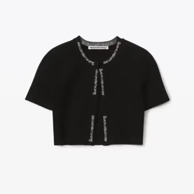 알렉산더왕 자카드 바디콘 크롭 가디건 xs