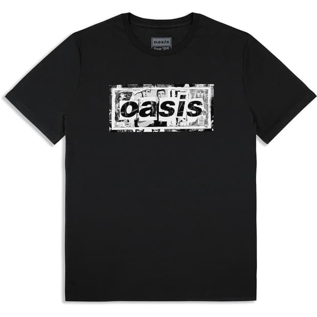 Oasis Live '25 공식 굿즈 콜라주 로고 티셔츠