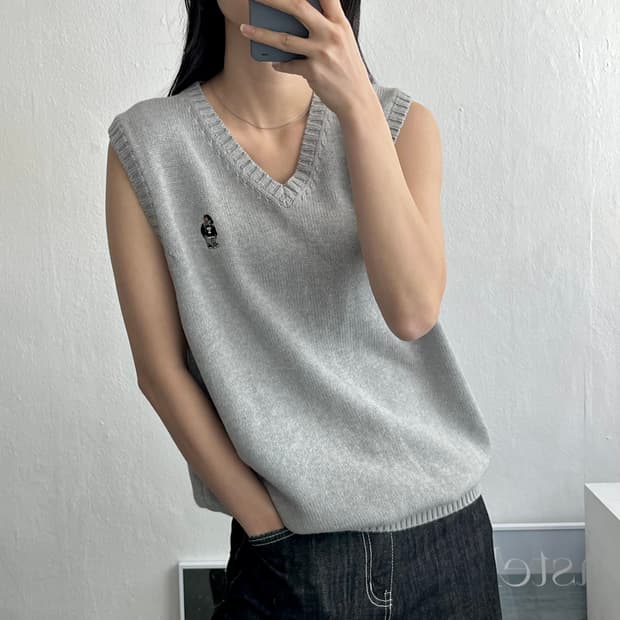 M )티니위니니트조끼 A1498