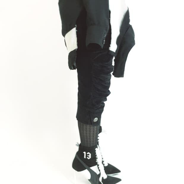 Velvet shirring antique ⚪️  capri pants