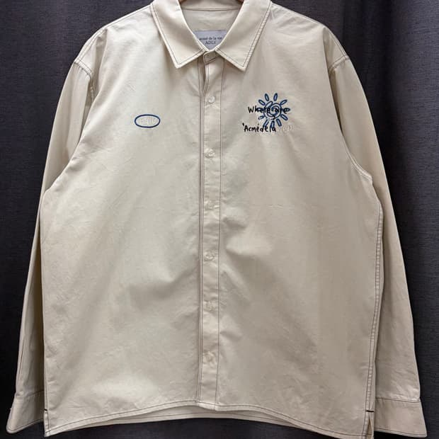 ADLV 아크메드라비 오버핏 자수 셔츠 아이보리