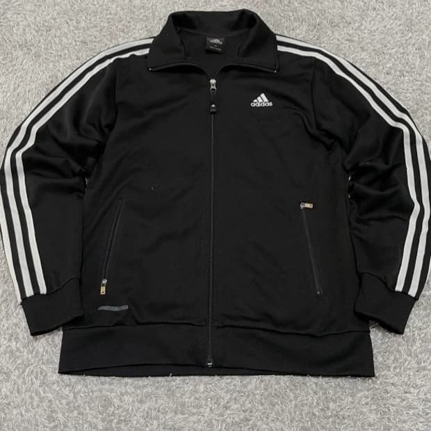 아디다스 블랙 검흰 트랙탑 져지집업 95/M