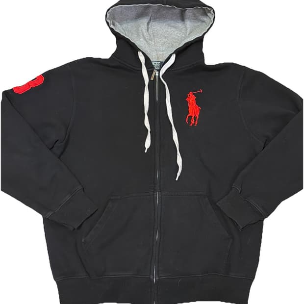 폴로 랄프 로렌 빅 포니 후드집업 블랙 2XL
