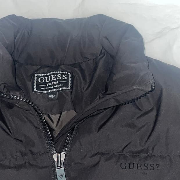 게스 여성 블랙 숏패딩 S